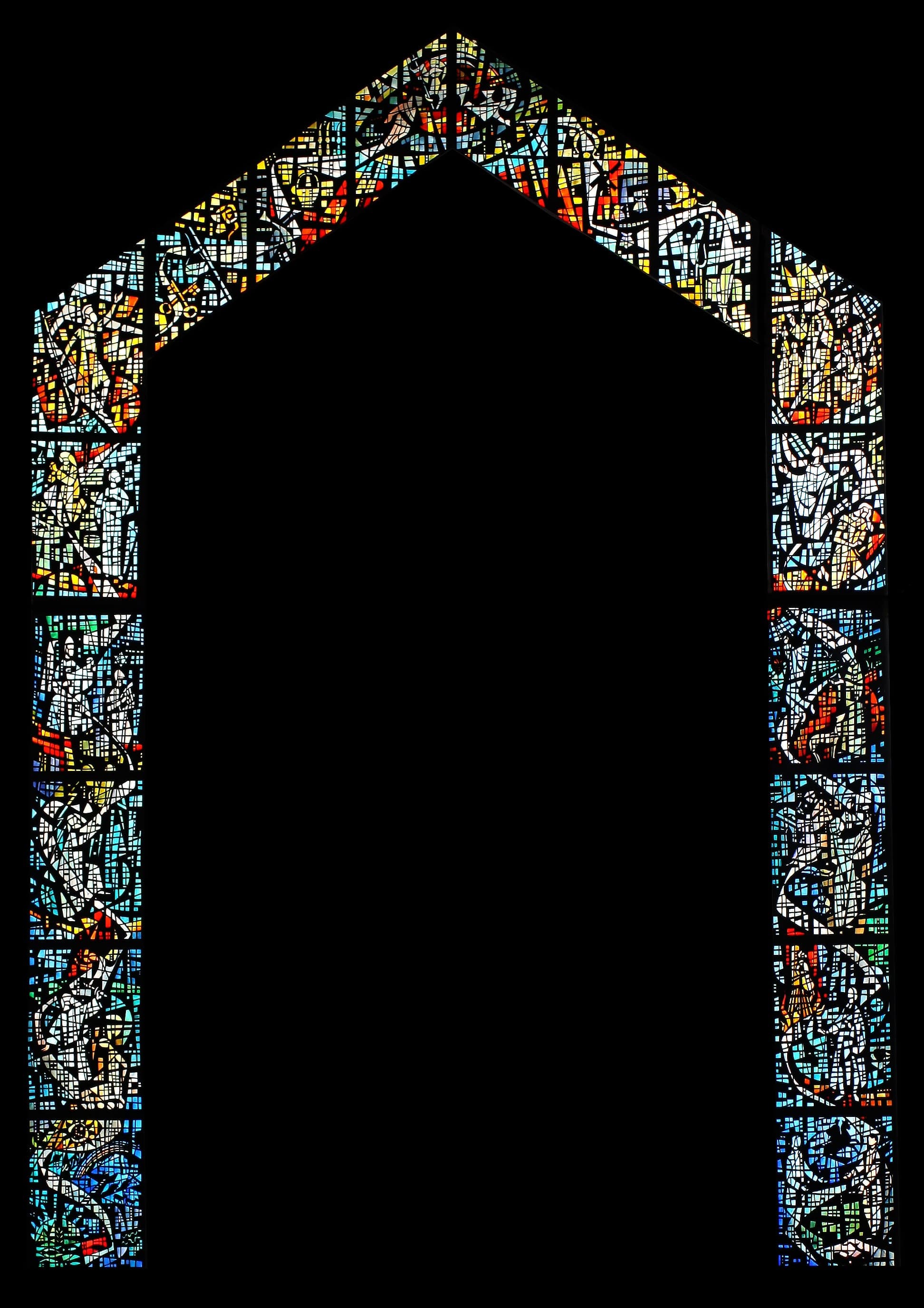 The south-facade stained-glass window of UMC of Kent